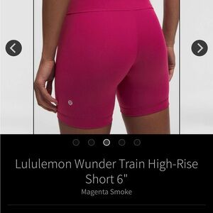 Lululemon Athletica Magenta Smoke wunder train 6 in Shorts